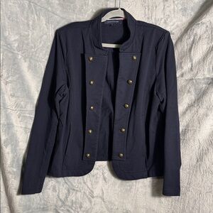 Tommy Hilfiger jacket women’s XL military‎ band Jacket  Navy open no closure